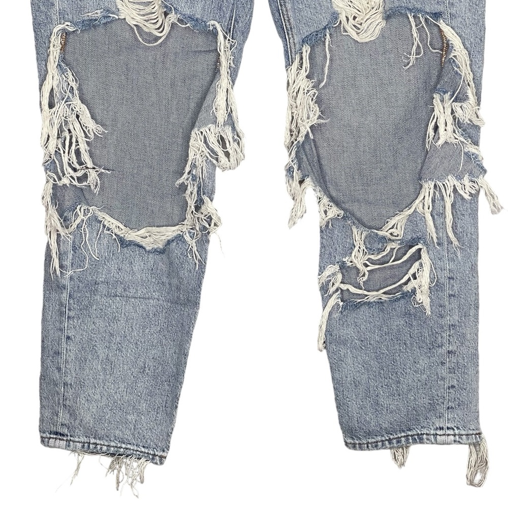American Eagle Ripped Mom Jean 8 High Rise Tapered Leg Ankle Length Destroyed - Picture 4 of 10